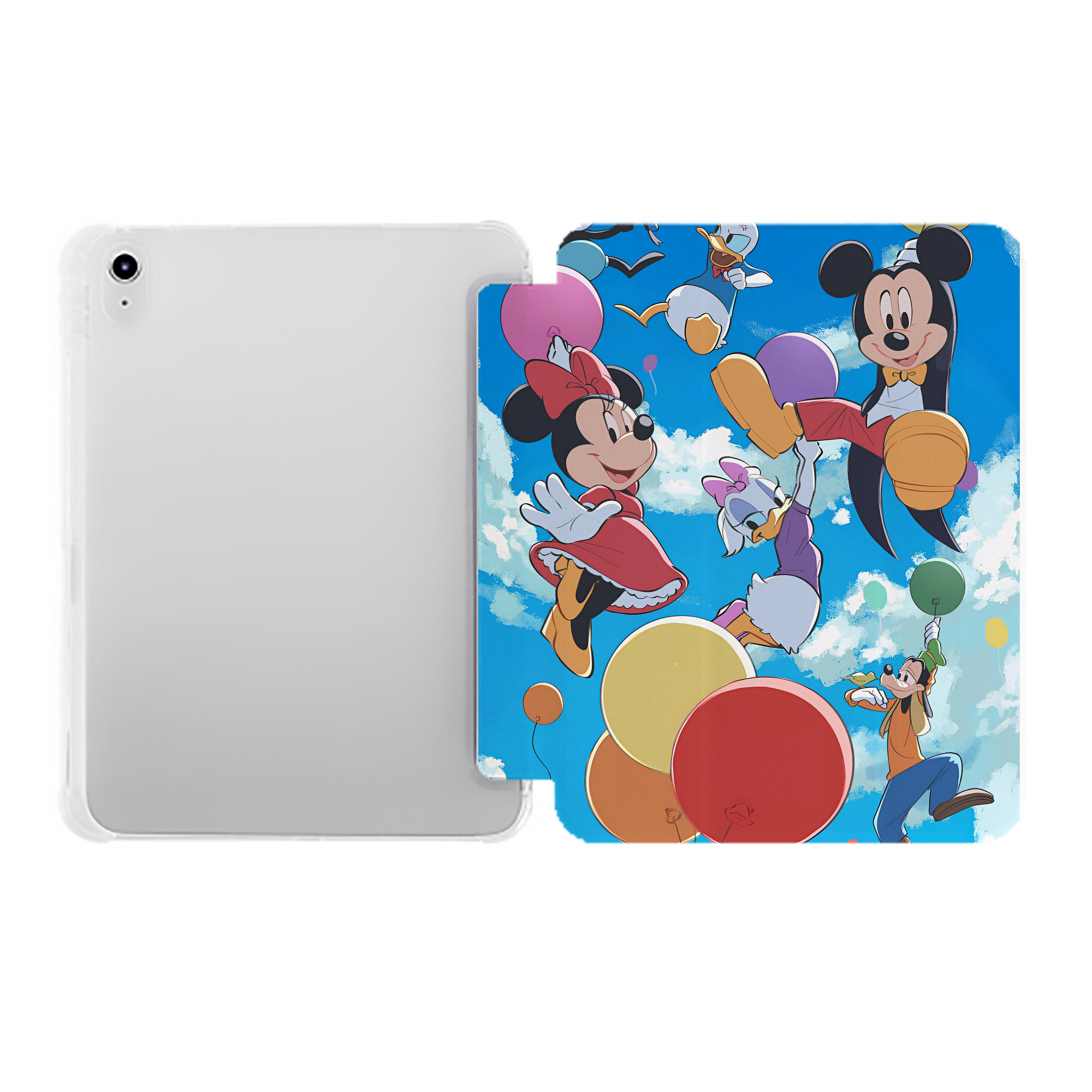 （画像用） ミッキーマウス Mickey Mouse IPad ケース ペン収納付き 三つ折りスタンド PUレザー×シリコン 対応機種9.5/10.5/10.9インチ